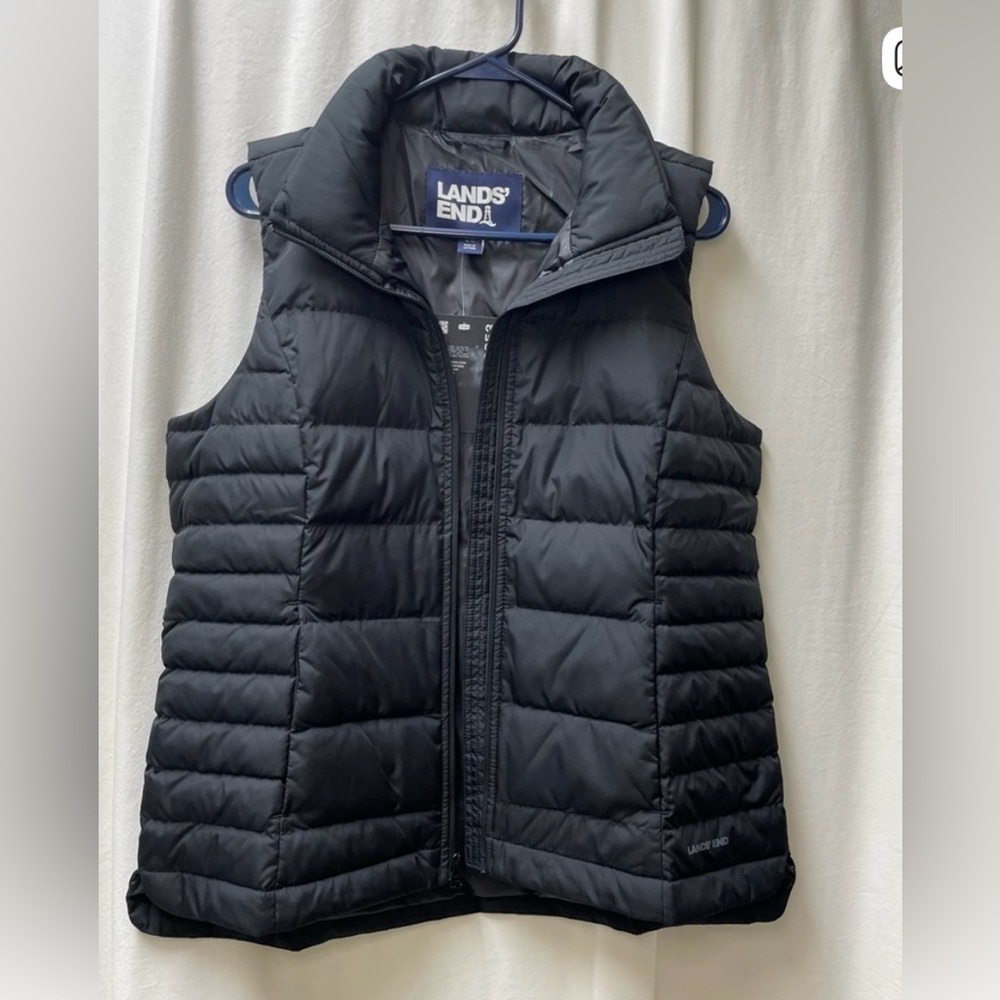Lands' End Midnight Black Quilted Vest